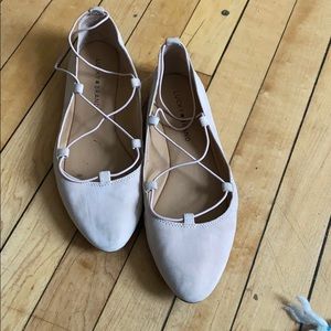 Lucky brand suede pastel pink flats